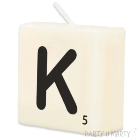 swieca literki i znaki litera k bialy pd party 40x20 mm