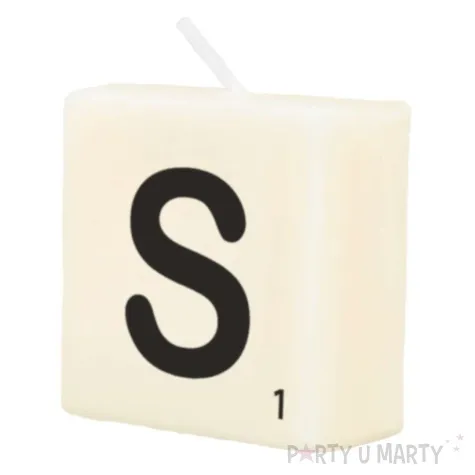 swieca literki i znaki litera s bialy pd party 40x20 mm