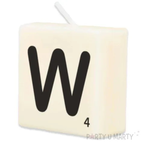 swieca literki i znaki litera w bialy pd party 40x20 mm