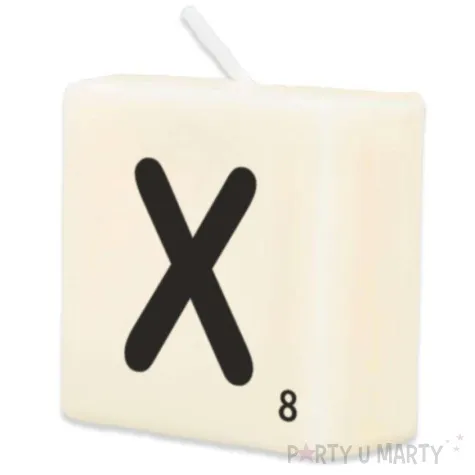 swieca literki i znaki litera x bialy pd party 40x20 mm