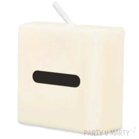 swieca literki i znaki myslnik bialy pd party 40x20 mm