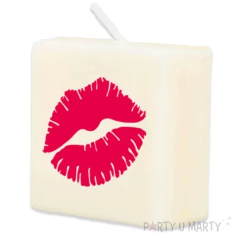 swieca literki i znaki usta bialy pd party 40x20 mm