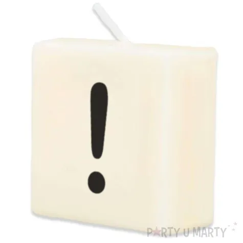 swieca literki i znaki wykrzyknik bialy pd party 40x20 mm