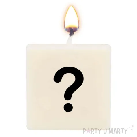 swieca literki i znaki znak zapytania bialy pd party 40x20 mm