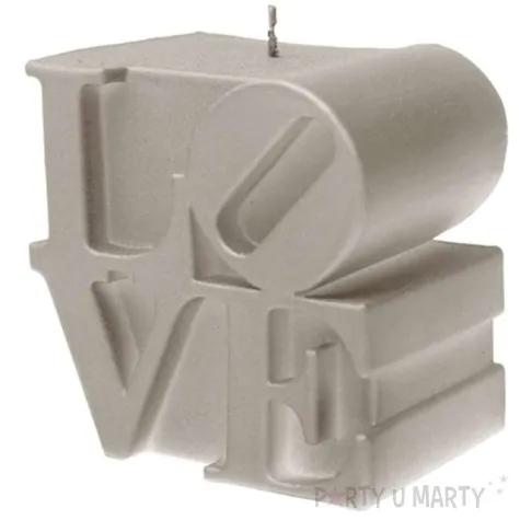 swieca love walentynkowa szara candellana