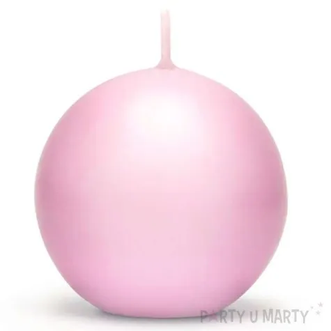 swieca matowa kula rozowy jasny partydeco 10cm 6szt