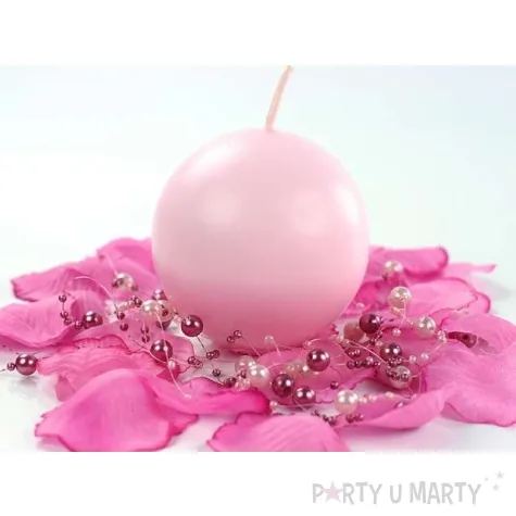 swieca matowa kula rozowy jasny partydeco 8cm 6szt