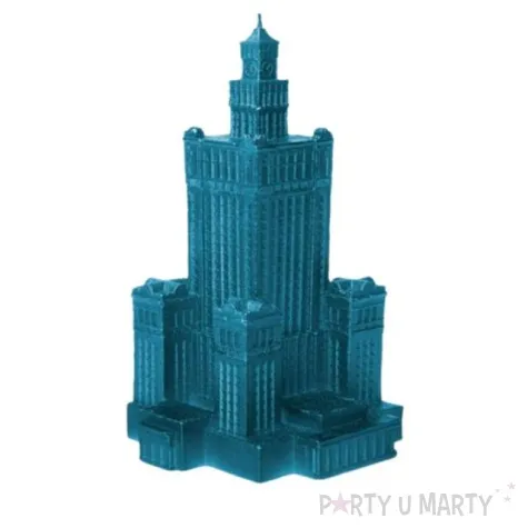 swieca palac kultury xxl niebieski metalik candellana