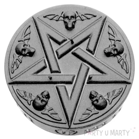 swieca pentagram xl stalowy metalik candellana