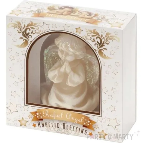 swieca pienkowa aniolek rafael w kartoniku bartek candles 85 mm