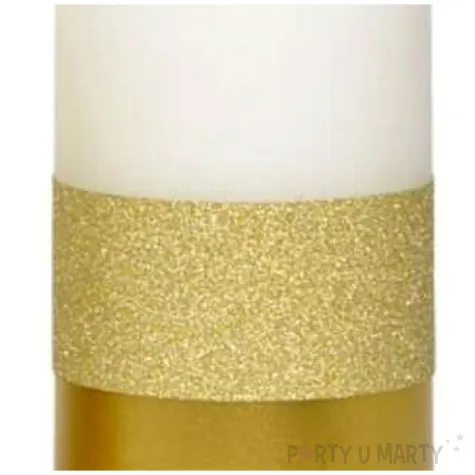 swieca pienkowa blyszczacy metalik bialo zlota adpal 120 58 mm