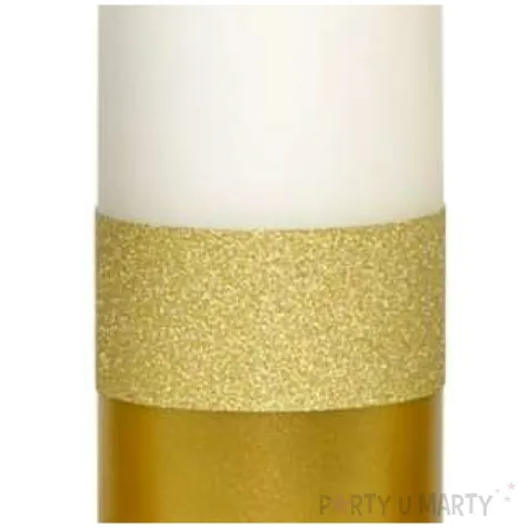 swieca pienkowa blyszczacy metalik bialo zlota adpal 150 58 mm