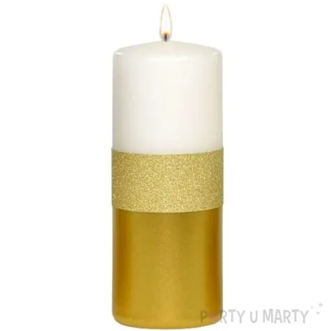 swieca pienkowa blyszczacy metalik bialo zlota adpal 150 58 mm