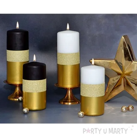 swieca pienkowa blyszczacy metalik bialo zlota adpal 150 58 mm