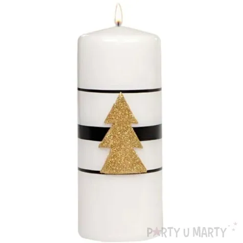 swieca pienkowa choinka biala adpal 150 58 mm