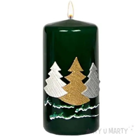 swieca pienkowa choinki zielona adpal 120 58 mm