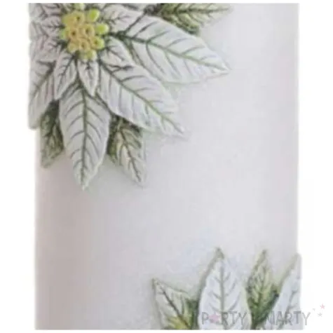 swieca pienkowa christmas flower kwiaty poinsencji biala bartek candles 130 60 mm
