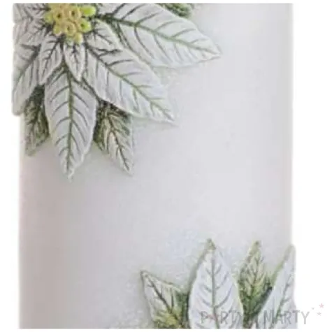 swieca pienkowa christmas flower kwiaty poinsencji biala bartek candles 150 70 mm