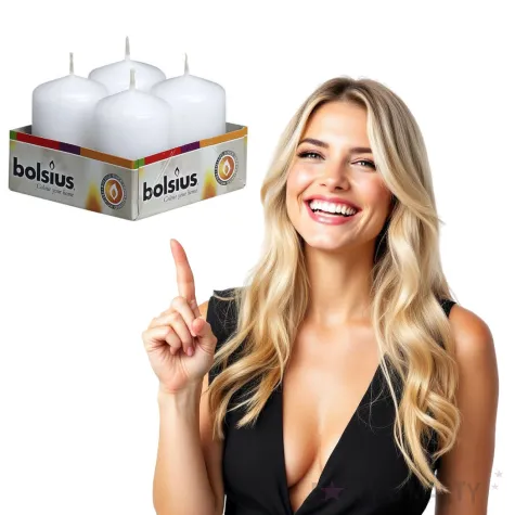 swieca pienkowa classic biala bolsius 60 40mm 4 szt