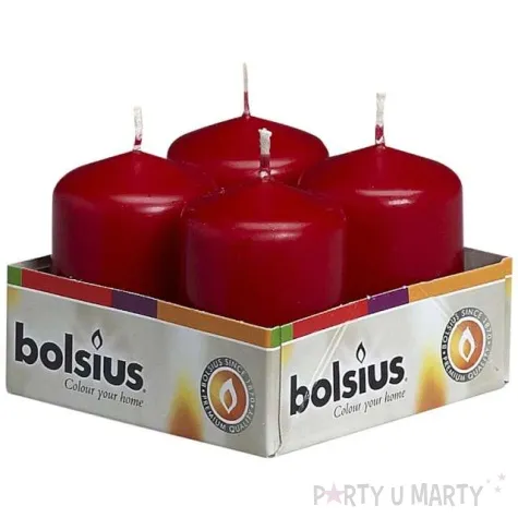 swieca pienkowa classic bordowa bolsius 60 40mm 4 szt