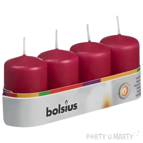 swieca pienkowa classic bordowa bolsius 60 40mm