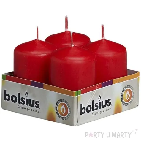 swieca pienkowa classic czerwona bolsius 60 40mm 4 szt