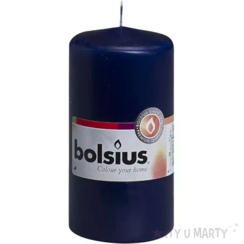 swieca pienkowa classic granatowa bolsius 120 58 mm