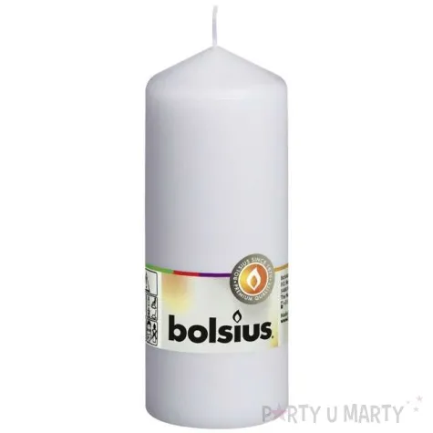 swieca pienkowa classic long biala bolsius 150 58mm