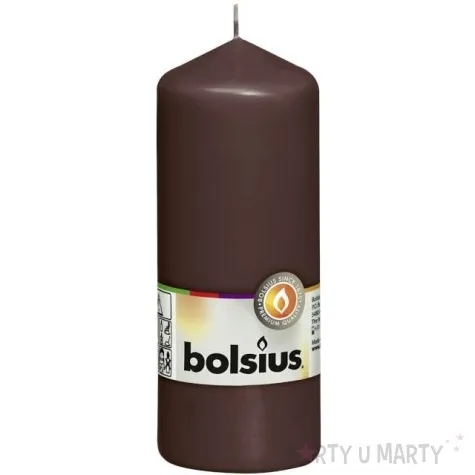 swieca pienkowa classic long brazowy kasztanowy bolsius 150 58mm