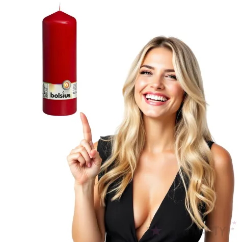 swieca pienkowa classic long czerwona bolsius 200 68mm
