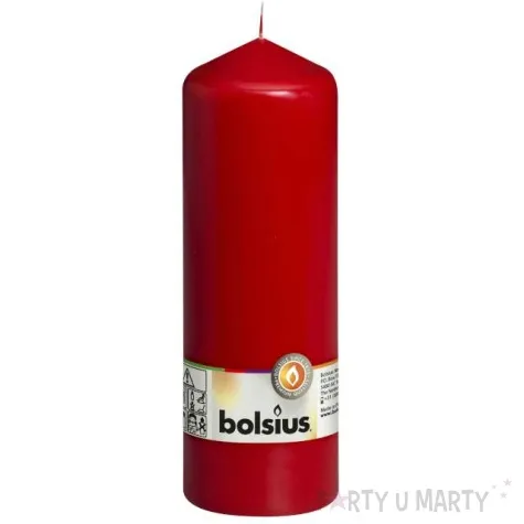 swieca pienkowa classic long czerwona bolsius 200 68mm