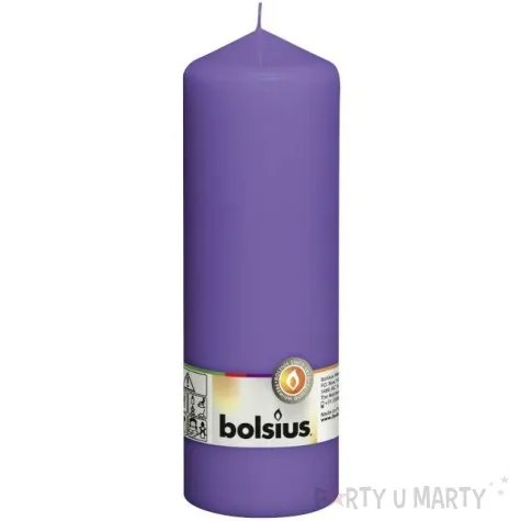 swieca pienkowa classic long fioletowa bolsius 200 68mm