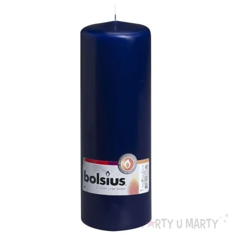 swieca pienkowa classic long granatowa bolsius 200 68mm
