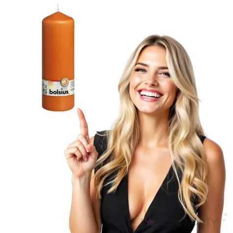 swieca pienkowa classic long pomaranczowy bolsius 200 68mm