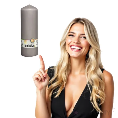 swieca pienkowa classic long szara ciepla bolsius 200 68mm