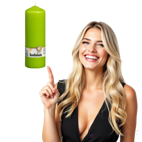 swieca pienkowa classic long zielona bolsius 200 68mm