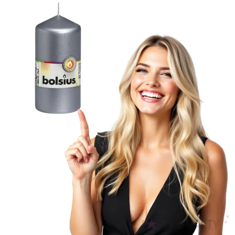 swieca pienkowa classic srebrna bolsius 120 58 mm