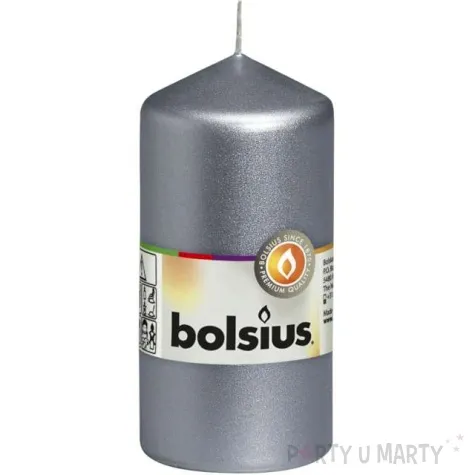 swieca pienkowa classic srebrna bolsius 120 58 mm