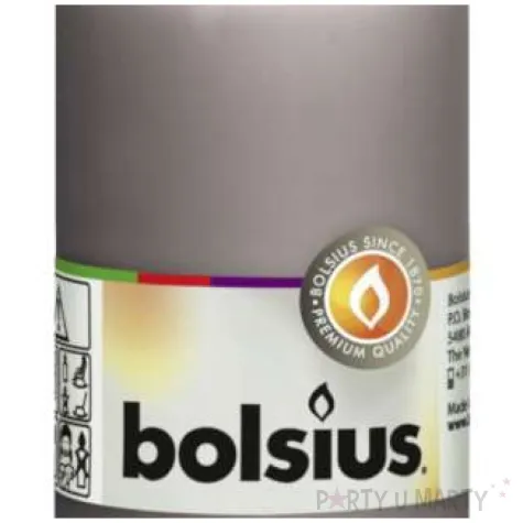 swieca pienkowa classic szara bolsius 120 58 mm