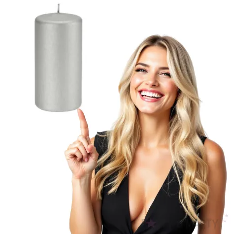 swieca pienkowa karbowana jasno srebrna ravi 120 60 mm