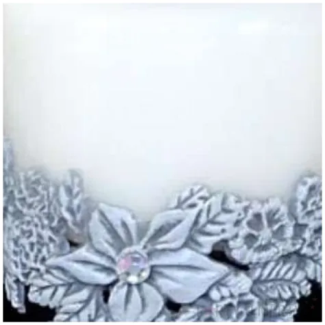 swieca pienkowa kwiaty bialo czarna adpal 100 70 mm