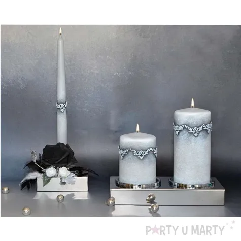 swieca pienkowa kwiaty bialo czarna adpal 100 70 mm