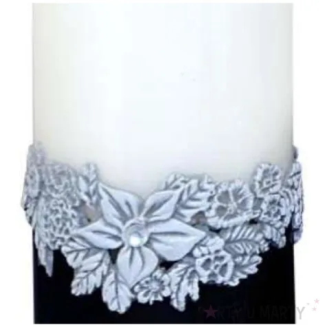 swieca pienkowa kwiaty czarno biala adpal 150 70 mm