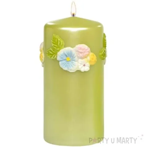 swieca pienkowa kwiaty zielona adpal 150 70 mm