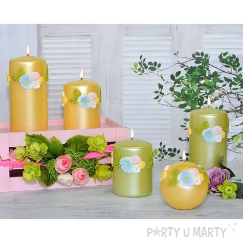 swieca pienkowa kwiaty zolta adpal 100 70 mm