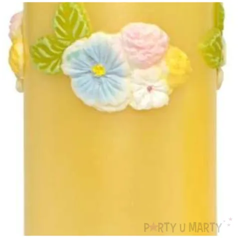 swieca pienkowa kwiaty zolta adpal 150 70 mm