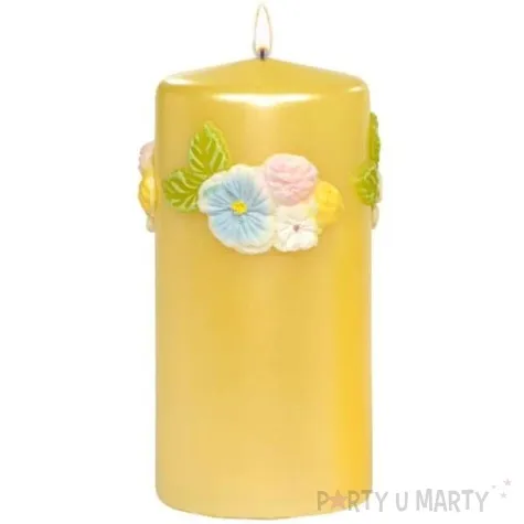 swieca pienkowa kwiaty zolta adpal 150 70 mm