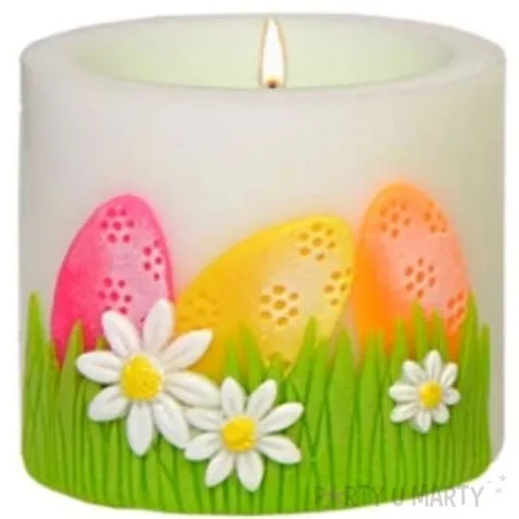 swieca pienkowa lampion wielkanocny z pisankami bialy adpal 90