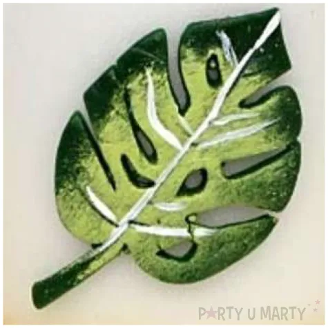 swieca pienkowa lampion z lisciem monstery adpal 90 70 mm