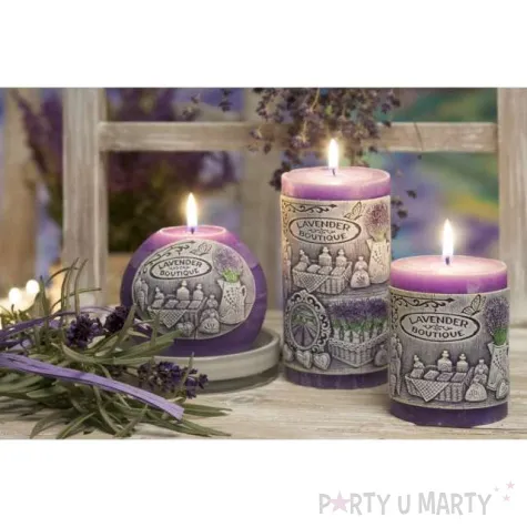 swieca pienkowa lawenda bartek candles 140 mm